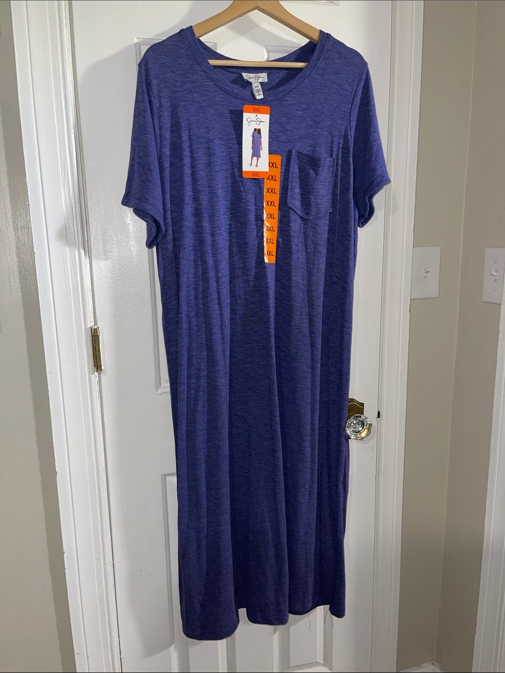 Jessica Simpson Indigo/Purple Midi Pocket Tee Dress NWT